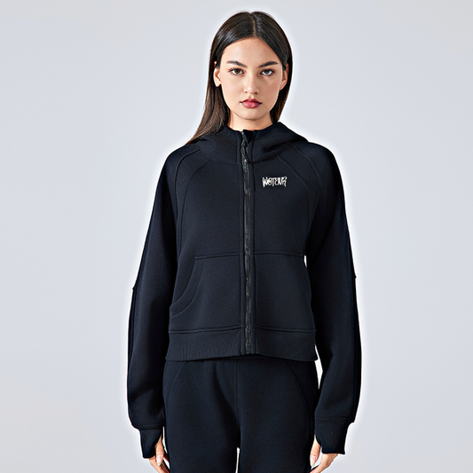 WotEvr Core Zip-Through Cropped Hoodie