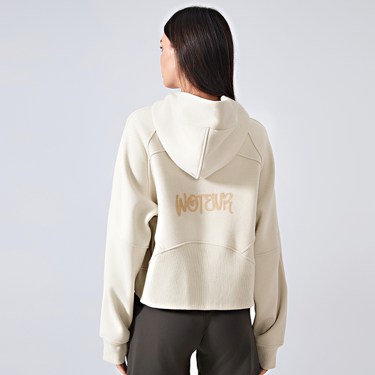 WotEvr Core Zip-Through Cropped Hoodie