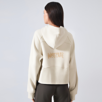 WotEvr Core Zip-Through Cropped Hoodie